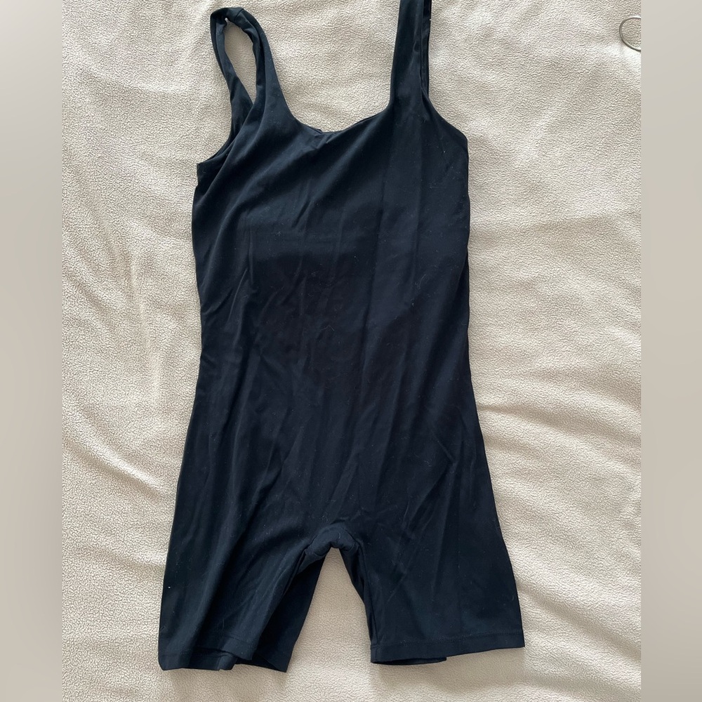 Quince Black Ultra-Form Short Jumpsuit
